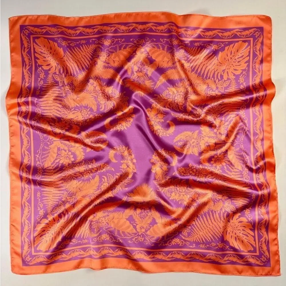 Vibrant Orange and Pink Scarf N874